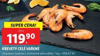 Lidl Krevety celé vařené, 300 g nabídka