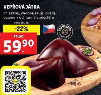 Lidl Vepřová játra, cena za 1 kg nabídka