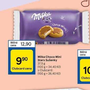 Tesco Milka choco mini stars sušenky 37.5 g nabídka