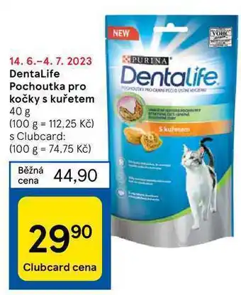 Tesco Dentalife pochoutka pro kočky s kuřetem 40 g nabídka