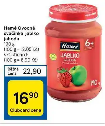 Tesco Hamé ovocná svačinka jablko jahoda 190 g nabídka