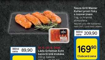 Tesco Tesco grill master kuřecí prsní řízky s rozmarýnem 1 kg nabídka