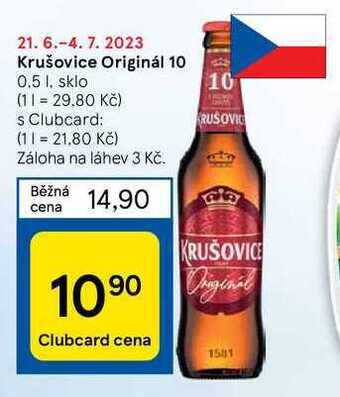 Tesco Krušovice originál 10 0.5 l nabídka