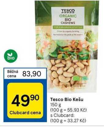 Tesco Tesco bio kešu 150 g nabídka