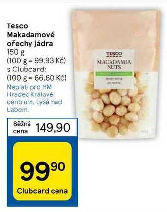 Tesco Tesco makadamové ořechy jádra 150 g nabídka