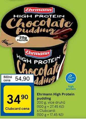 Tesco Ehrmann high protein pudding 200 g nabídka
