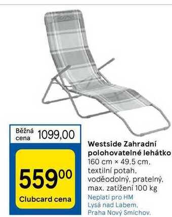 Tesco Westside zahradní polohovatelné lehátko nabídka