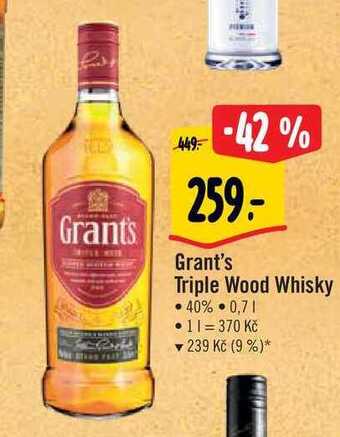 Albert Grant's triple wood whisky • 40% 0,7 l nabídka