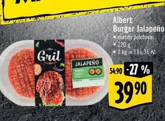 Albert Albert burger jalapeño 220 g nabídka