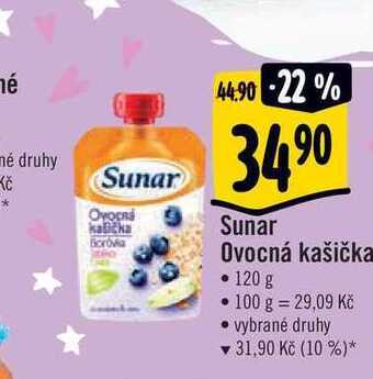Albert Sunar ovocná kašička • 120 g nabídka