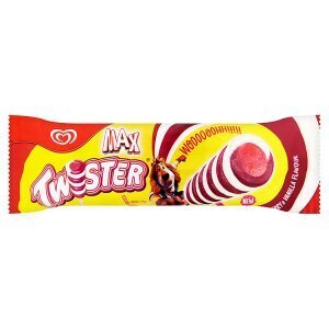 Twister max zmrzlina s příchutí černého rybízu, jahodovo-citronová a mražený krém vanilkový 80ml