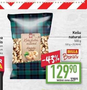 Billa Kešu natural 500 g nabídka