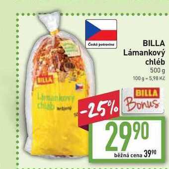 Billa Billa lámankový chléb 500 g nabídka
