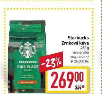 Billa Starbucks zrnková káva 450 g nabídka