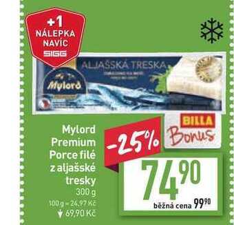 Billa Mylord premium porce filé z aljašské tresky 300 g nabídka