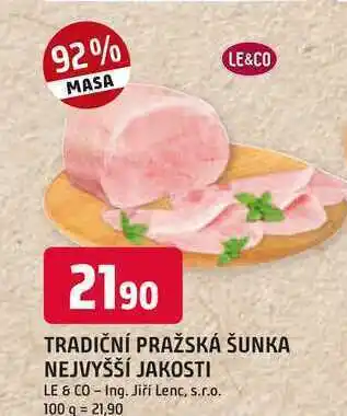 Trefa Le&co tradiční pražská šunka nejvyšší jakosti 100g nabídka