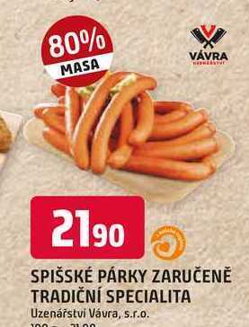 Trefa Spišské párky 100g nabídka