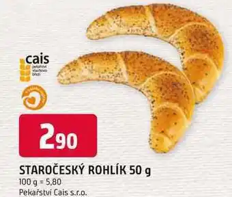 Trefa Cais brea 290 staročeský rohlík 50 g 100 g = 5,80 pekařství cais s.r.o nabídka