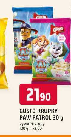 Trefa Gusto křupky paw patrol 30 g nabídka