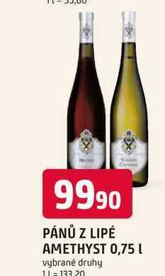 Pánů z lipé amethyst 0,75 l
