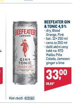 Makro Beefeater gin & tonic nabídka