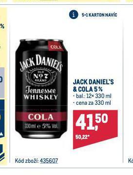 Makro Jack daniel's & cola nabídka