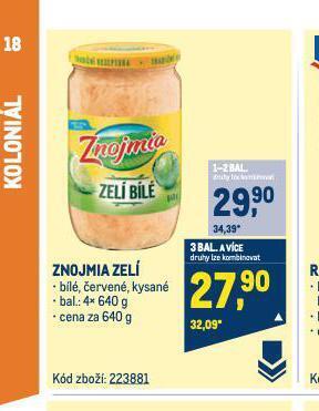 Makro Znojmia zelí nabídka