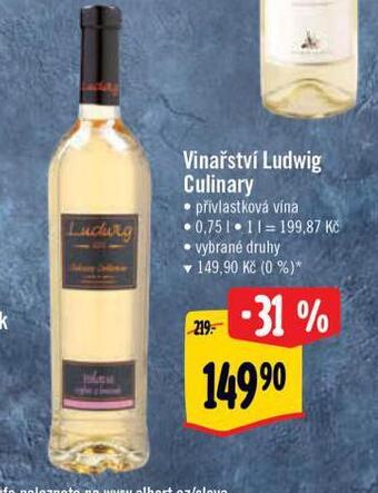 Albert Vinařství ludwig culinary nabídka
