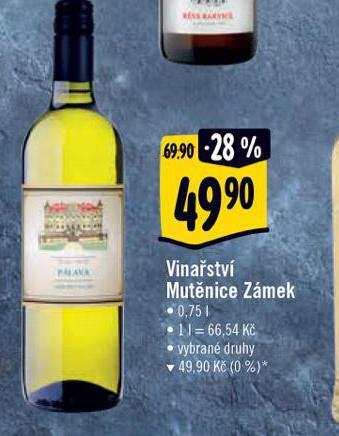Albert Vinařství mutěnice zámek nabídka
