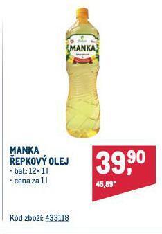 Makro Manka řepkový olej nabídka