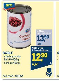 Makro Fazole nabídka