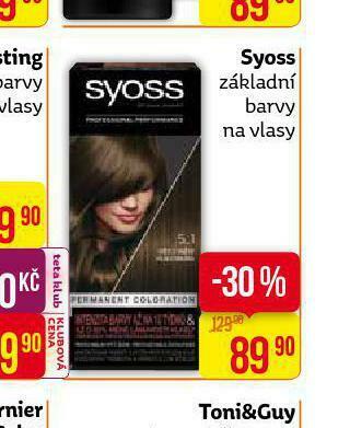 Teta Syoss základní barvy nabídka