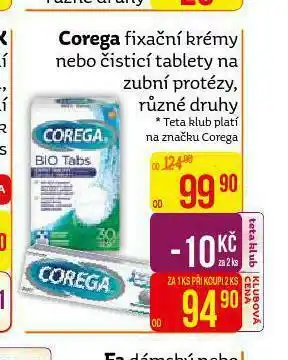 Teta Corega fixační krémy, tablety nabídka