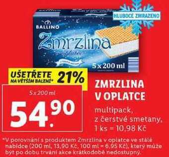 Lidl Zmrzlina v oplatce, 5x 200 ml nabídka