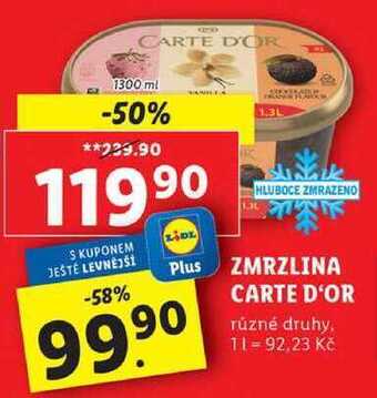 Lidl Zmrzlina carte d'or, 1300 ml nabídka