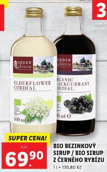 Lidl Bio bezinkový sirup/bio sirup z černého rybízu, 0,5 l nabídka
