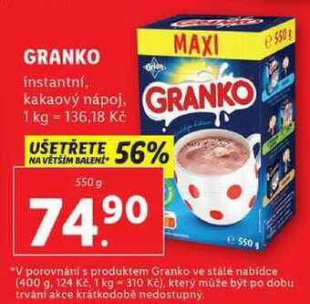 Lidl Granko, 550 g nabídka