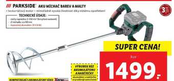Lidl Aku míchač barev a malty nabídka