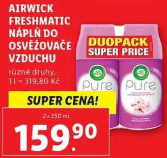 Lidl Airwick freshmatic náplň do osvěžovače vzduchu, 2x 250 ml nabídka