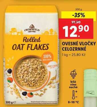 Lidl Ovesné vločky celozrnné, 500 g nabídka