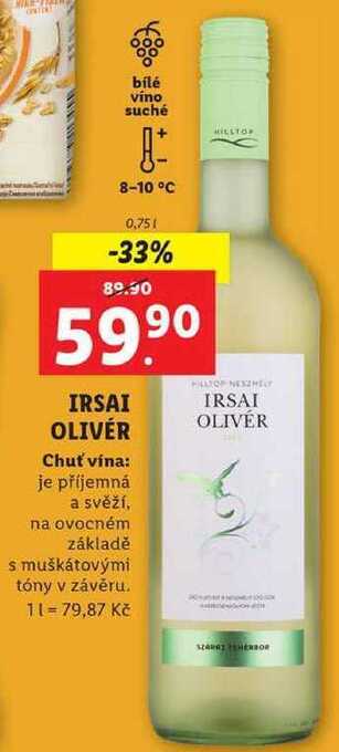 Lidl Irsai oliver, 0,75 l nabídka