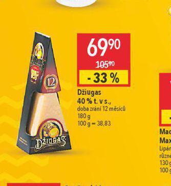 Globus Džiugas sýr nabídka