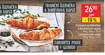 Globus Croissant se šlehačkou a borůvkovou náplní nabídka