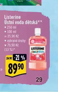 Albert Listerine ústní voda dětská nabídka