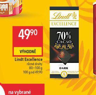 Globus Lindt excellence čokoláda nabídka