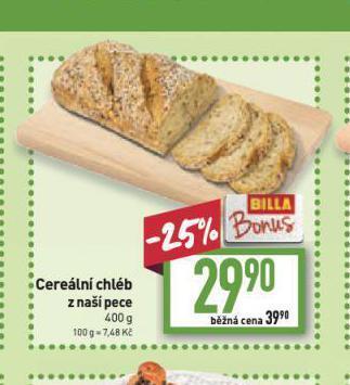 Billa Cereální chléb nabídka