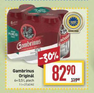 Billa Pivo gambrinus nabídka