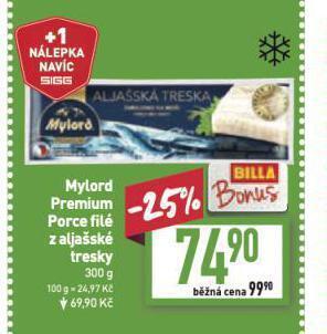 Billa Mylord premium filety z aljašské tresky nabídka