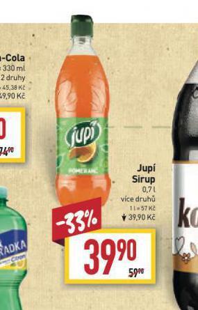 Billa Jupí sirup nabídka