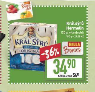 Billa Král sýrů hermelín nabídka